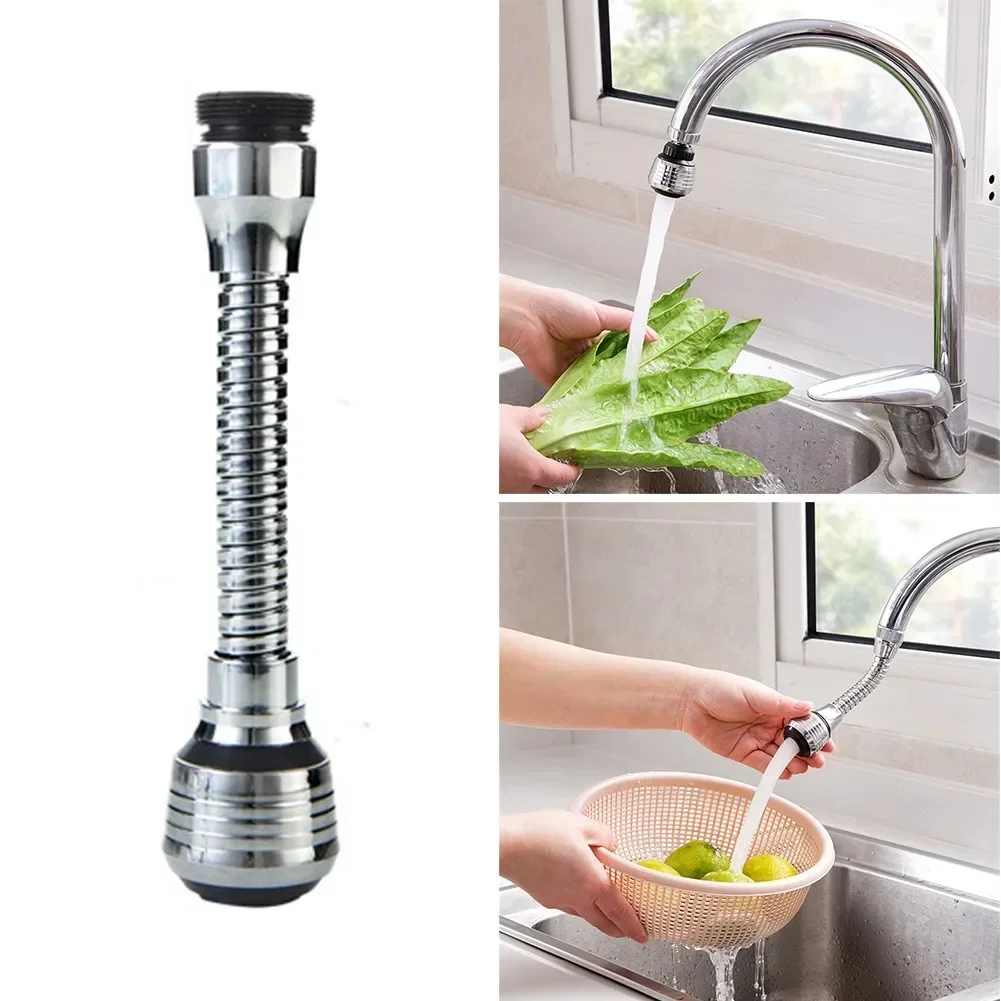 Water Saving Kitchen Tap Rotatable Bubbler Nozzle Aerator Hose Adjustable Faucet Adapter Nozzle Spout Kit