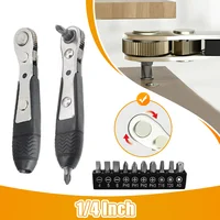 Hexagon Ratchet Spanner 1/4 Inch Mini Hex Quick Release Socket Repair Wrench Bidirectional Control Double Head Screwdriver Drill 1