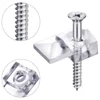 Corner Knob Holder Clips 20 Sets Clips Kit Crystal Clear Mirror Clip Of Mirror Holder Plastic Reliable Transparent 4