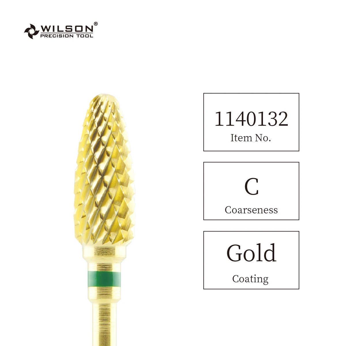 Flame Bits Gold Coarse(1140132) WILSON Carbide Nail Drill Bitwilson