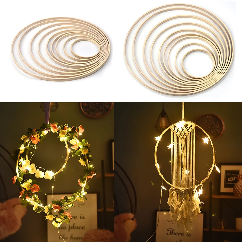 Lot De 10 Cerceaux En Bambou De 20 Cm De Diamètre - Pour Créations Couronnes, Attrape-rêves, Décorations Murales DIY