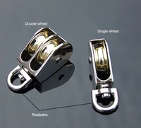 Swivel Metal Sheave 43/58/86mm Zinc Alloy Pulley Crown Block And Tackle Lifting Wheel Mini Single/Double Pulley For DIY 2