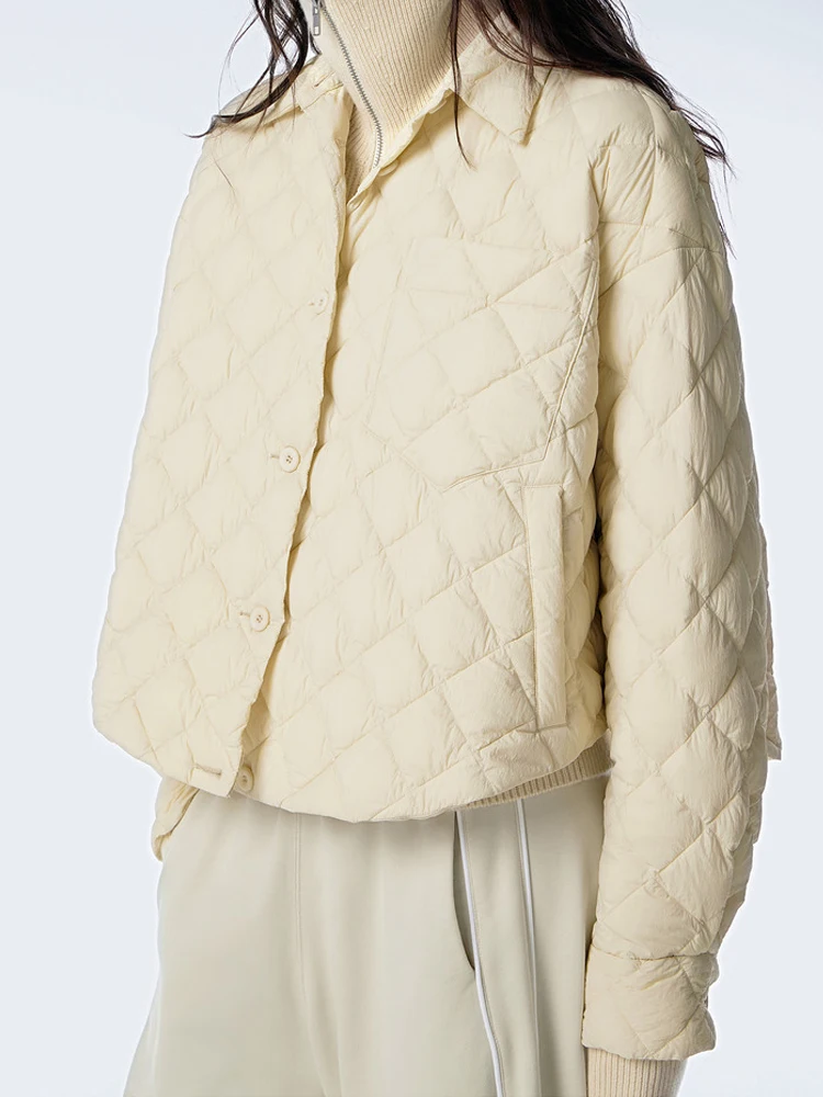 Rose red Oversized Winter Down shirt jacket High quality Quilted Single breasted coat 2024 Autumn Fluorescent Green INKEO 3O286