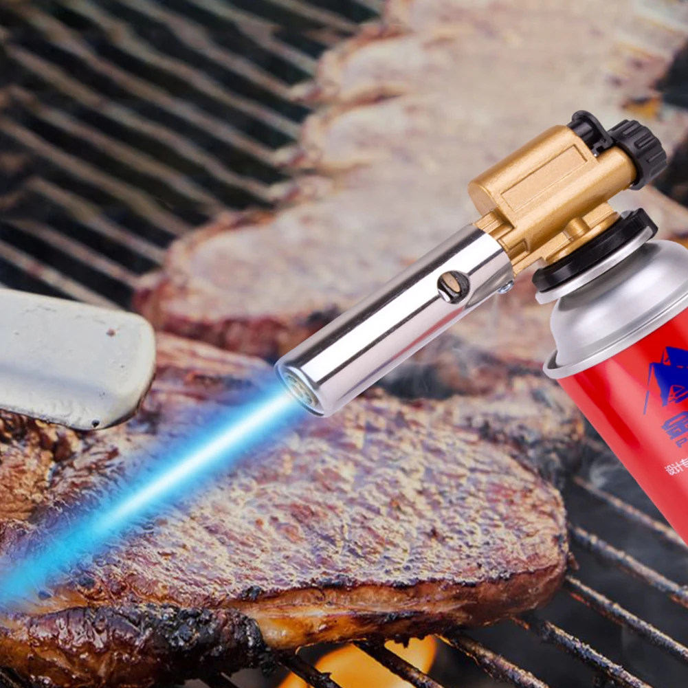 Metal Welding Gas Burner Flame Torch Gun Blowtorch Cooking Soldering Butane AutoIgnition Lighter Heating