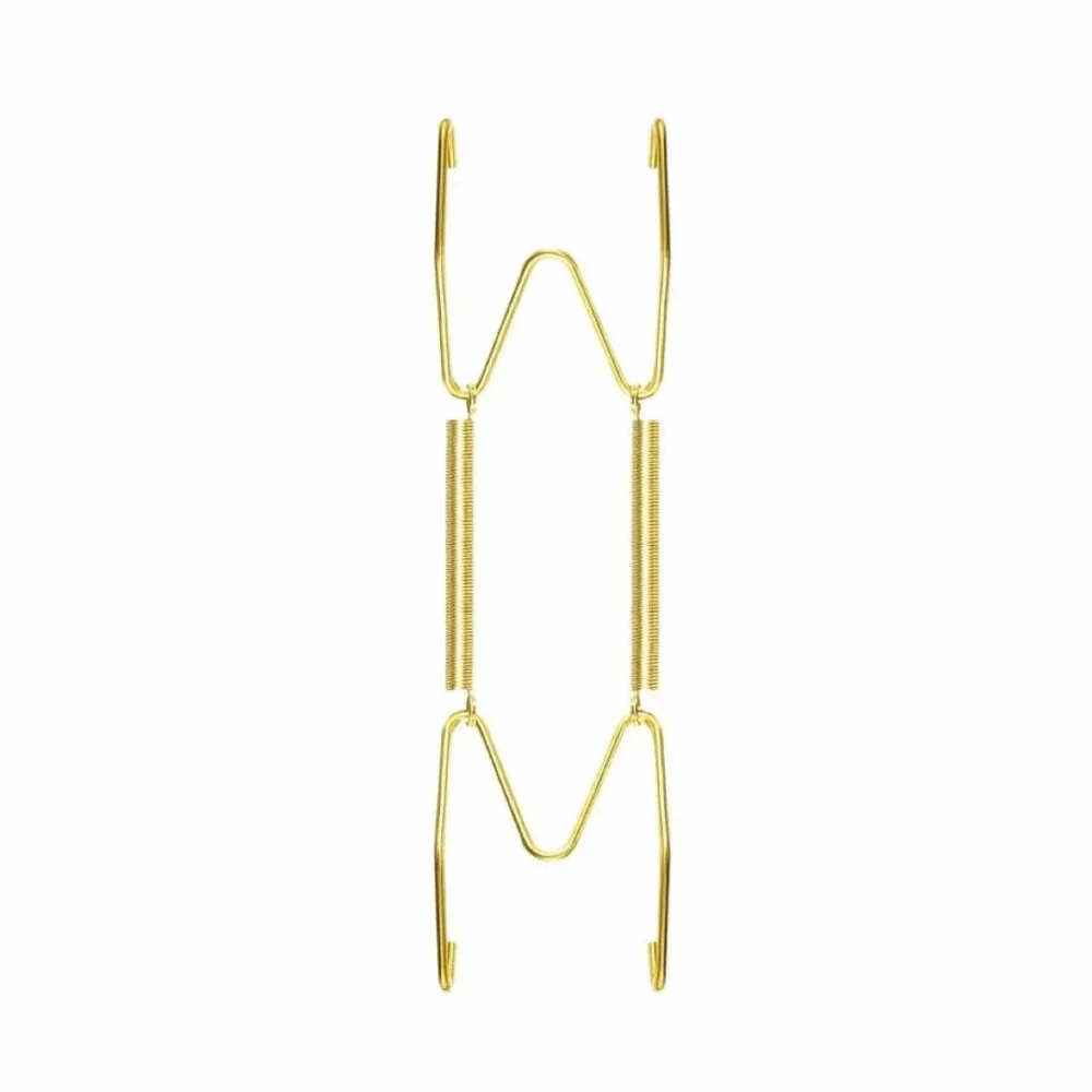 10pcs 6/8/10/12 Inch Spring Hanging Plate Hook Decorative Durable Dish Display Holder Golden Metal W-type Invisible Disc Hook