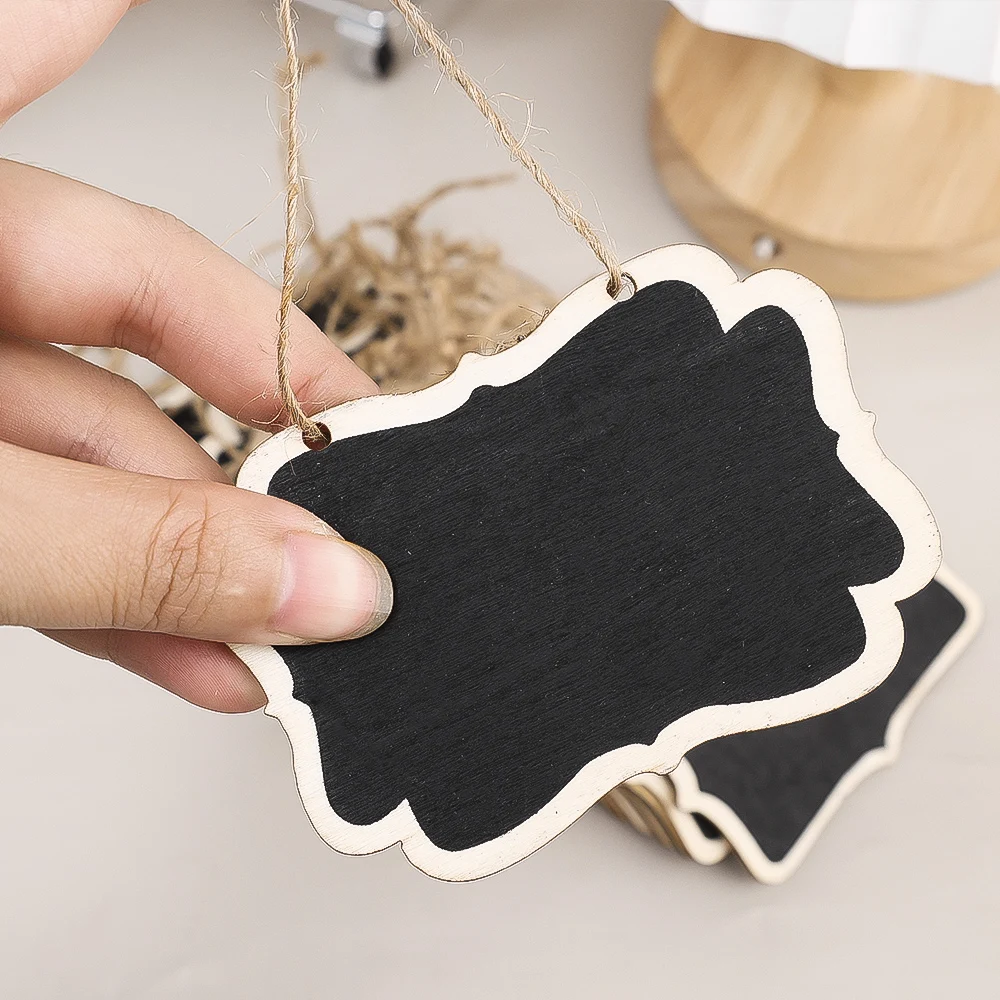 Hanging Wooden Double Side Blackboard DIY Detachable Lanyard Message Board Wedding Party Decoration Chalkboard Reusable