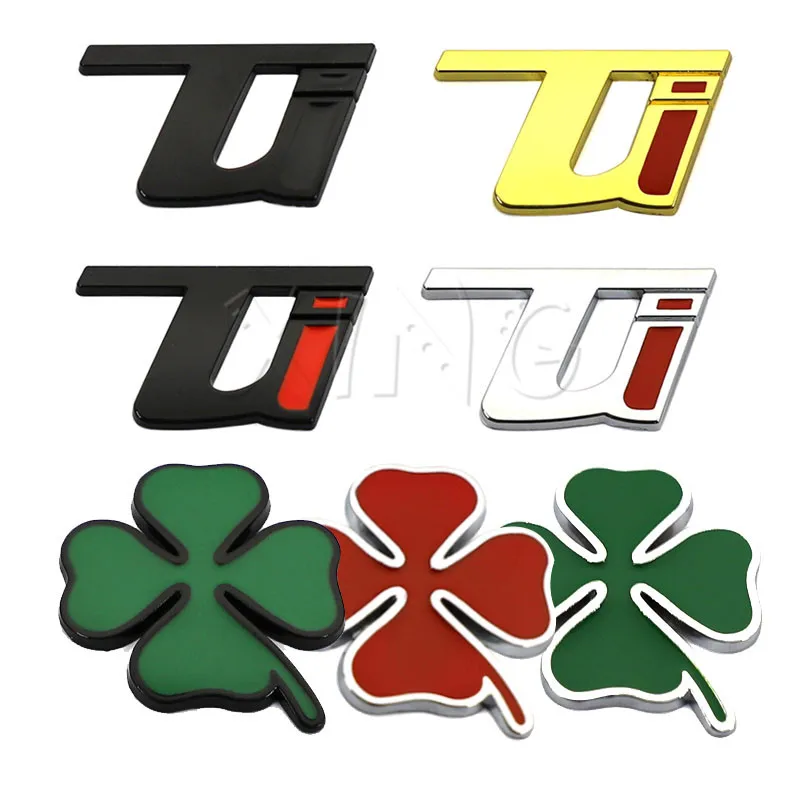 3D Metal Four Leaf Clover Badge Car Emblem Sticker - Rear Trunk Fender Decal