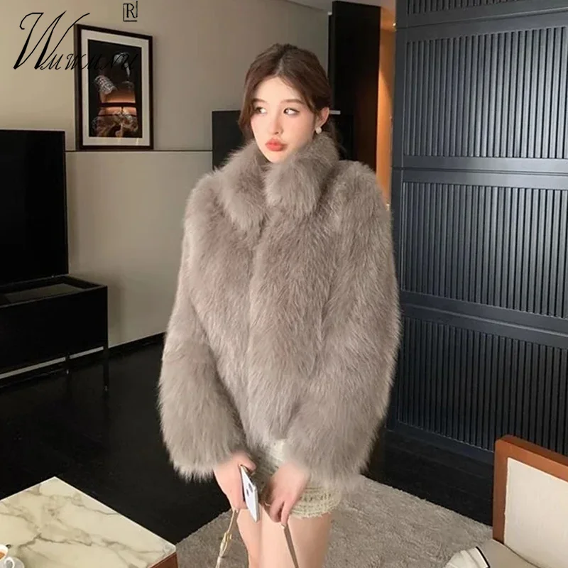 Women's Slimming Long Sleeves Imitation Fox Korean Coats main image 1