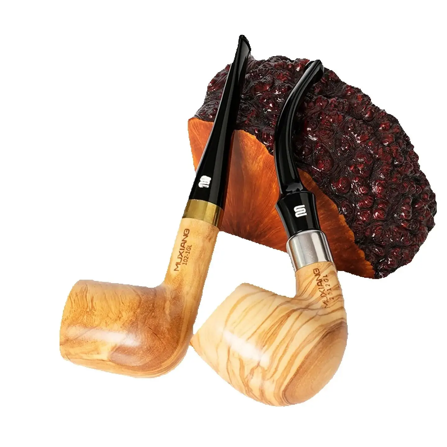 Olive Wood 9mm Filter Tobacco Pipe With Accessory Complete Set Retro Gentleman Smoking Pipe Father's Day Gift
