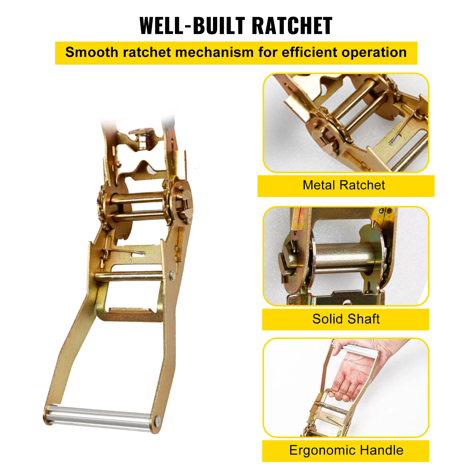 Polyester E Track Ratchet Straps for Cargo Tie Down