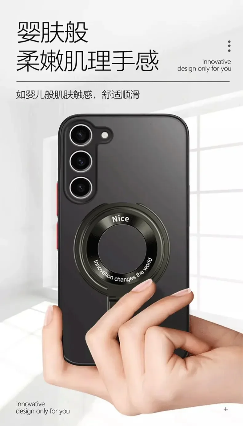 Luxury Matte Case For Samsung Galaxy S26 S25 Edge S24 FE S23 S22 S21 Ultra Plus A56 A26 A36 A16 A15 Magnetic Magsafe Cover