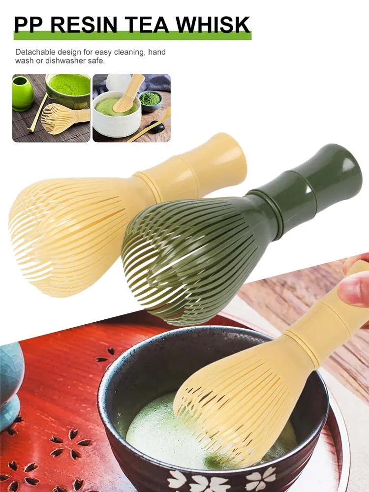 Traditional Matcha Whisk Reusable Resin Matcha Whisk Chasen Dishwasher Safe Stirrer Green Tea Powder Preparation