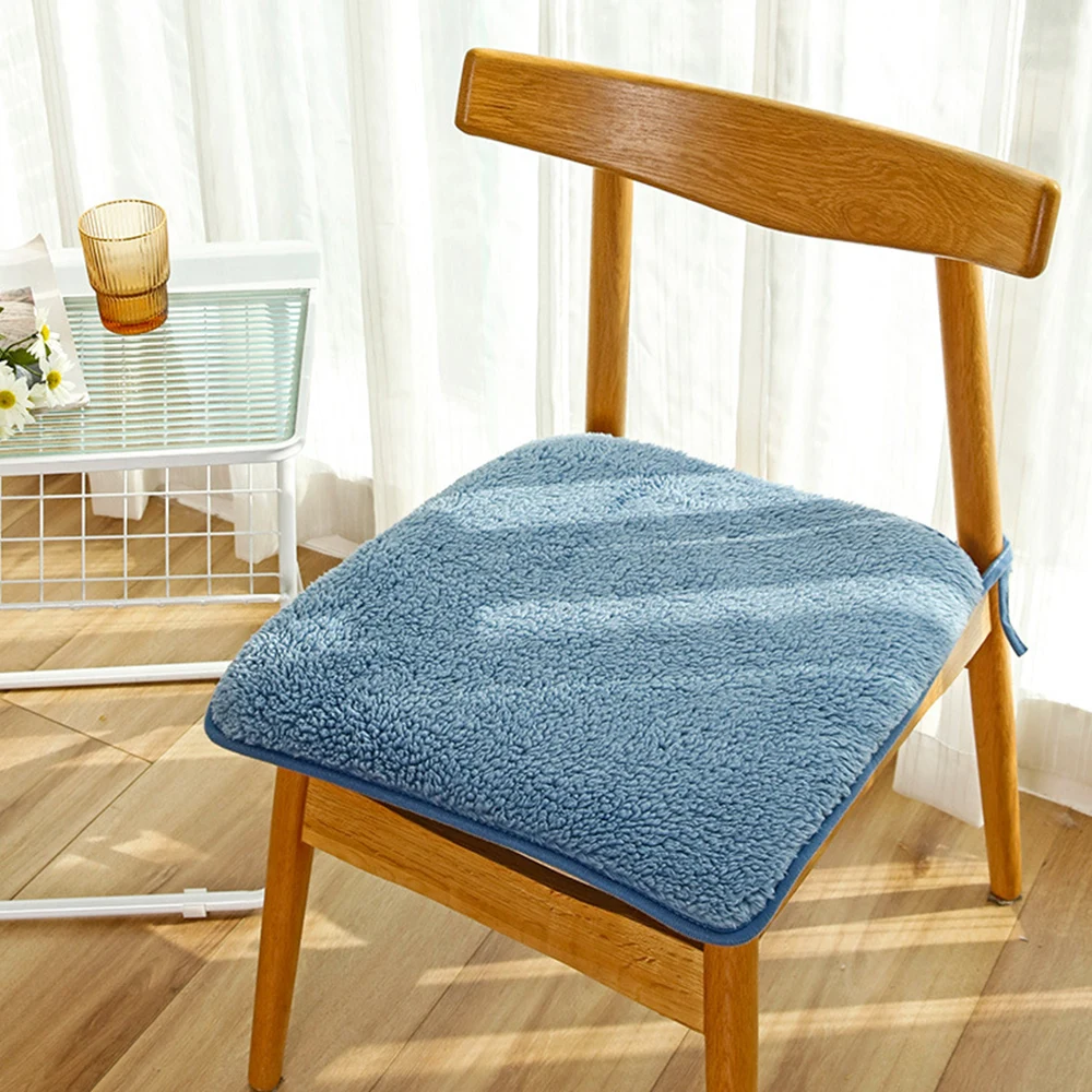 

1PC 45*45cm Solid Color Minimalist Home Chair Cushion With Tie Indoor Dining Office Foam Seat Pad Square Chair Cushion