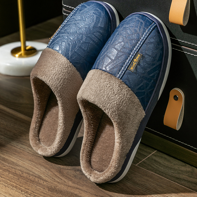  Men's And Women's Warm Indoor Cotton Slippers Anti-Slip Plu Home Slippers for Autumn Winter Couple's Slip-Resistant Slippers 