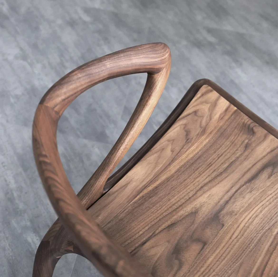 Dining Chair North American Black Walnut Balcony Restaurant Simple Solid Wood Leisure Chair