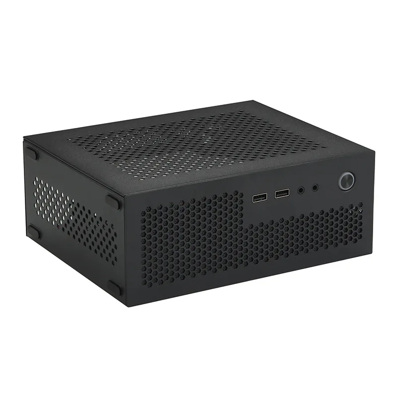 Rgeek A09 미니 ITX 데스크탑 HTPC 컴퓨터 케이스 (ITX 마더보드용) 소형 1U/플렉스 게이밍 PC 케이스 섀시 (가정 및 사무실용) USB3.0