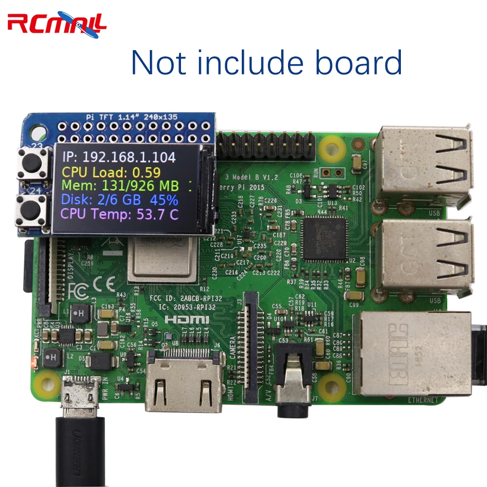 미니 PiTFT 1.14인치 LCD 135x240 픽셀 IPS 디스플레이 라즈베리 파이 3.3V SPI ST7789용 풀 컬러 TFT 추가 장치