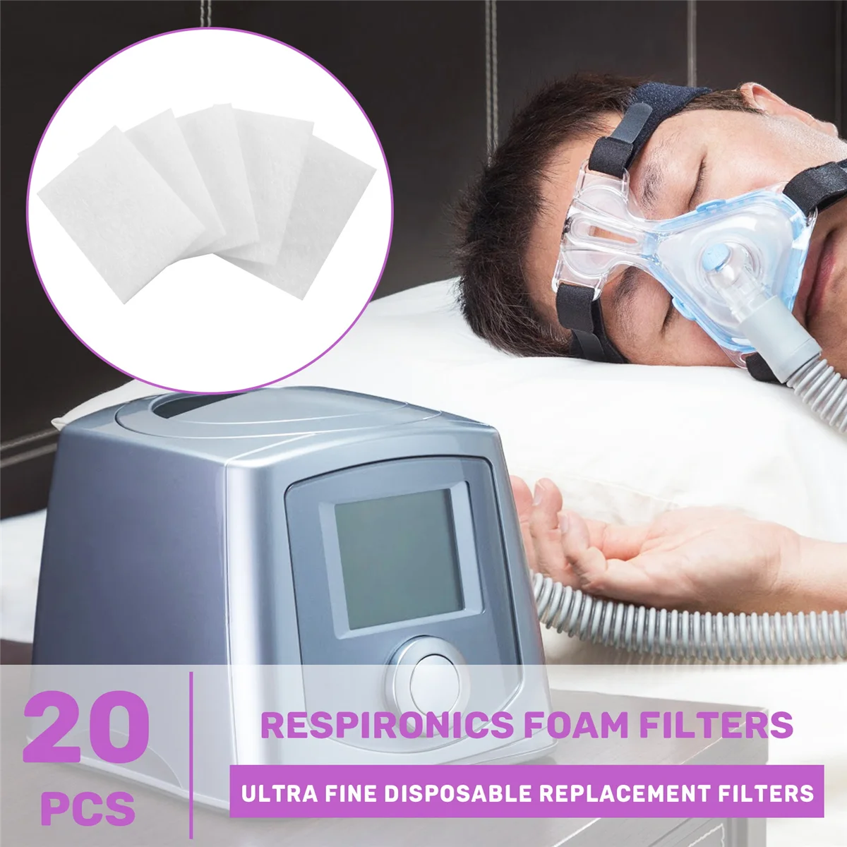 CPAP Air Filter-Ultra Fine Disposable Replacement Filters for CPAP Machines -20 Filters