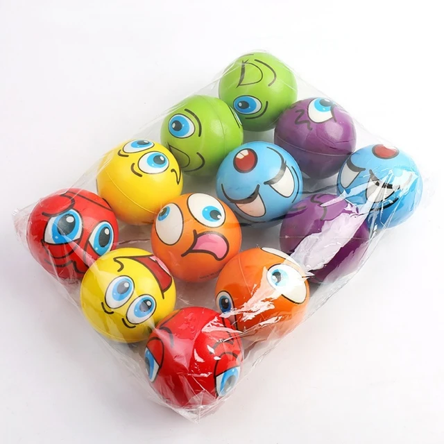 Funny sponge pressure expression Soft ball squeeze funny expression Children's PU foam soothing toy Wrist action toy ball 4