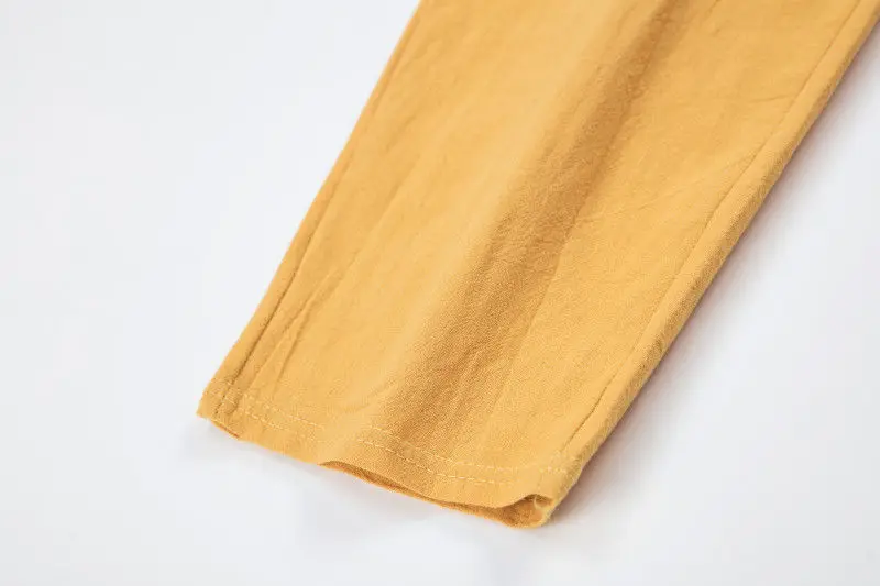 Large Size Korean Casual Thin Cotton Linen Pants Women Spring Summer Elastic Waist Ankle-Length Pants Woman Harem Trousers