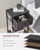 VASAGLE Nightstand, Side Table with Fabric Drawer, 24-Inch Tall End Table with Storage Shelf 4