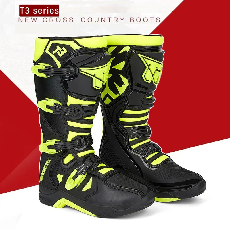 Retro Motocross Boots Motorcycle Boots Breathable Botas Moto Racing Motorboats Shoes Wear Motorcycle Shoe Protector