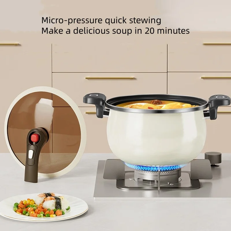 Enamel Micro Pressure Cooker Soup Pot Non-stick Enamel Multi-function Cooking Pot Pressure Cooker Gas Induction Universal