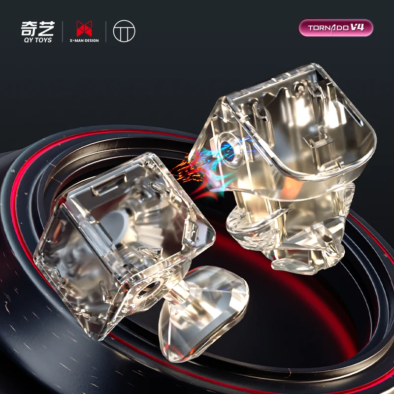 [Picube] QiYi XMD Tornado V4 Limited Edition 3x3 Transparent Flagship Version Magnetic Magic Speed Cube Puzzle Toys 4