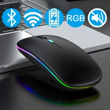 

Wireless Mouse Bluetooth Computer Mouse Silent Rechargeable Ergonomic Mause LED Backlit USB Optical Mice for Laptop PC