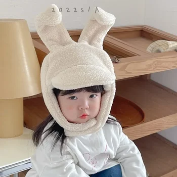 가을 겨울 어린이 모자, 토끼 모자, 사진 소품, 귀여운 토끼 귀 모자, 귀 보호, 보온 유지, 모두 포장