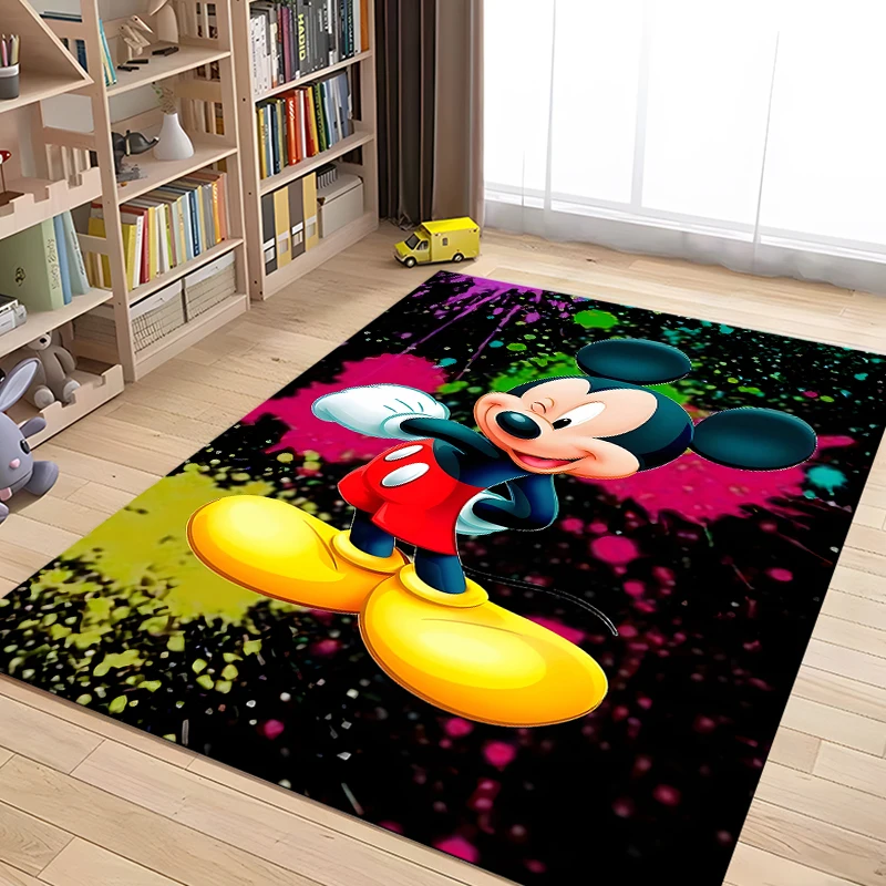 Disney Mickey-Minnie Mouse Pattern Carpets Bedroom Play Mats Rug Bedroom Carpet Livingroom Rug Crawl Mat Christmas Gift Rug