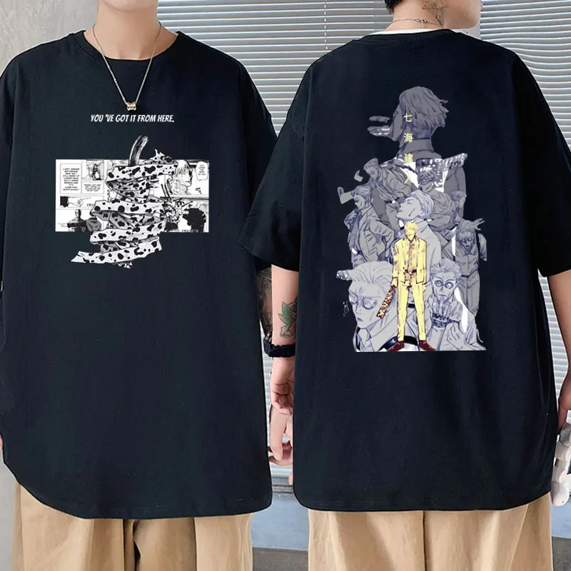 

Japan Anime Jujutsu Kaisen Nanami Kento You've Got It From Here Double Sided Print T Shirt Men Women Manga Casual Loose Tshirt