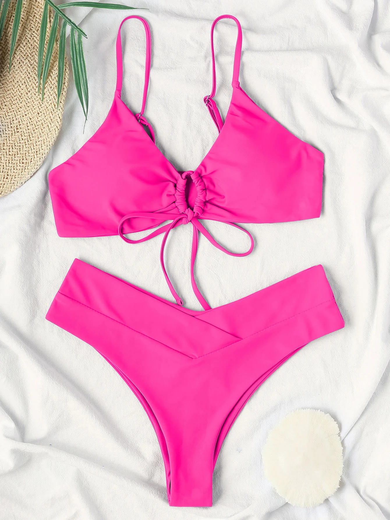 lace up bikini swimsuit