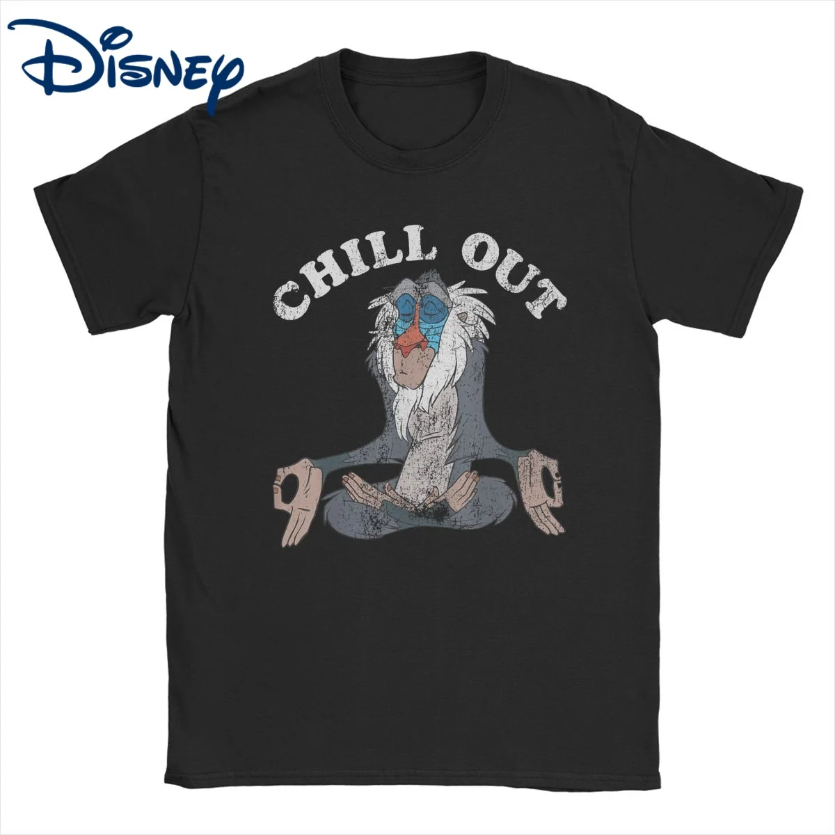 

Men Women's T-Shirt Disney Lion King Novelty Cotton Tee Shirt Rafiki Chill Out Meditation Graphic T Shirt Tops Plus Size