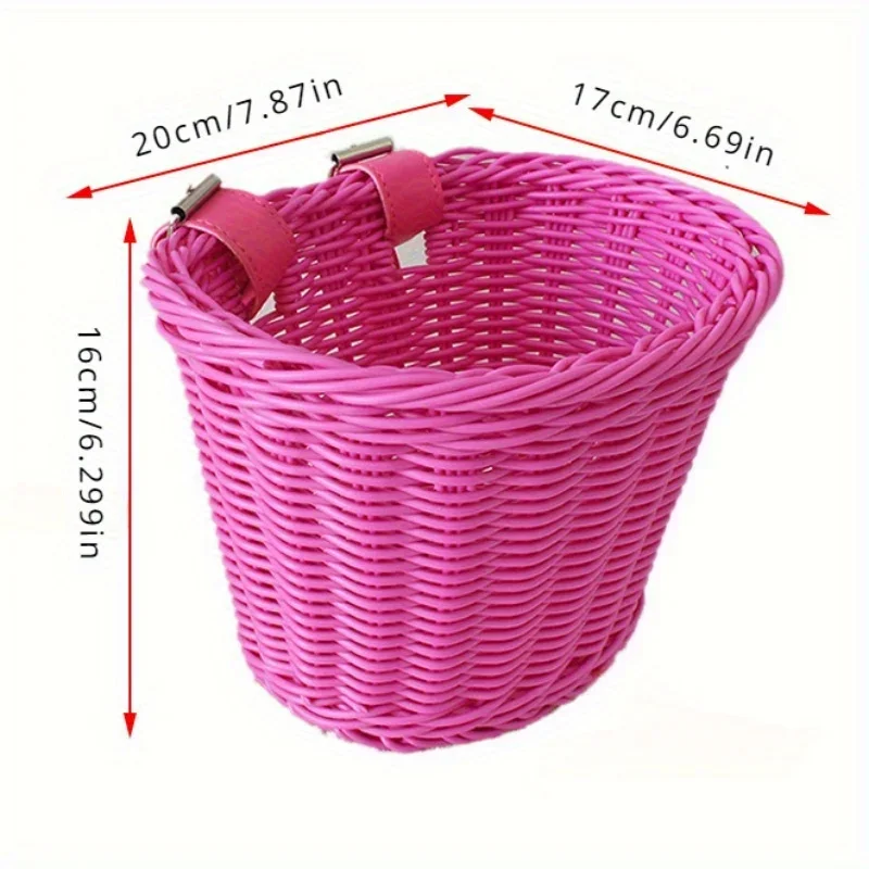 Imitation Rattan Plastic Bicycle Basket, Bicycle Miscellaneous Storage Basket, Bicycle Front Basket  Bicycle Accessories