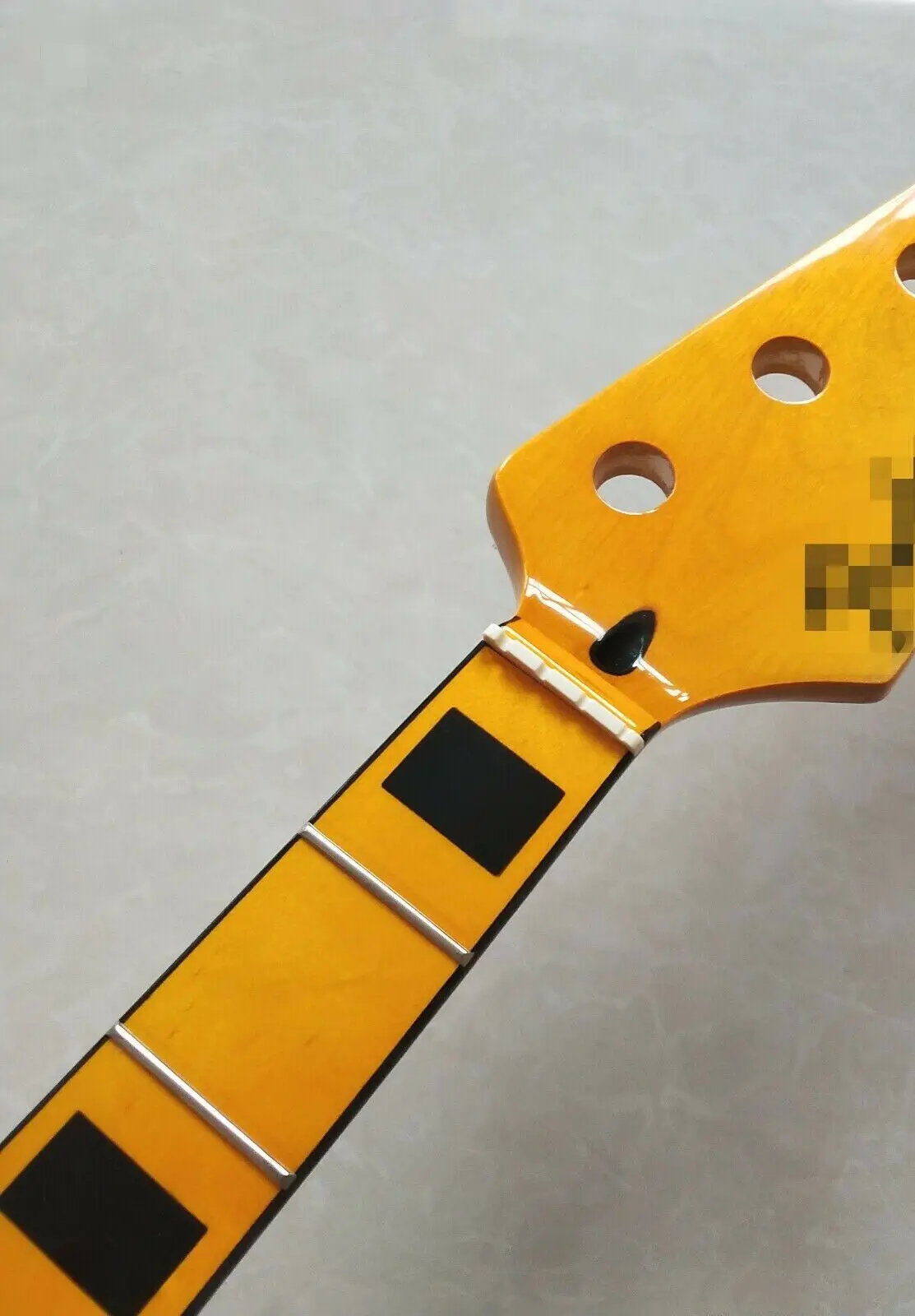 Žlutý džez bas kytara krk částí 20 dřít 34 palec javor fretboard blok inkrustace