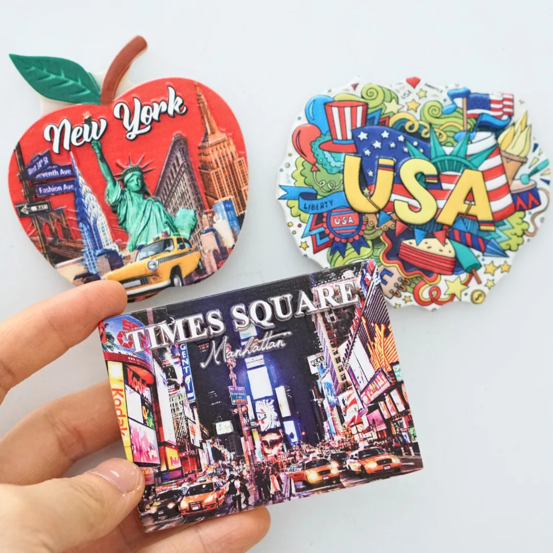 Magnetic Fridge Magnets Magnetic Sticker Magnetic Fridge Stickers American Attractions Styled Fridge Stickers American Style Fridge Magnets Times Square New York Magnets Home Decor