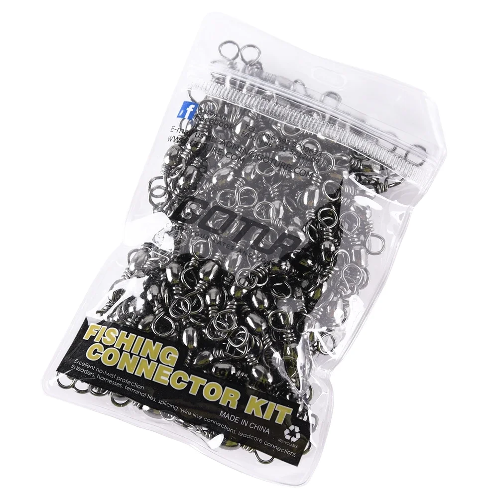 Fishing Swivel Rolling Barrel Swivels Stainless Steel Sea Fishing Hook Connector 200pcs/lot Size 10 8 6 4 2 1/0 fishing swivels fishing accessories fishing tackle fishing tools fishing tool fishing line connectors