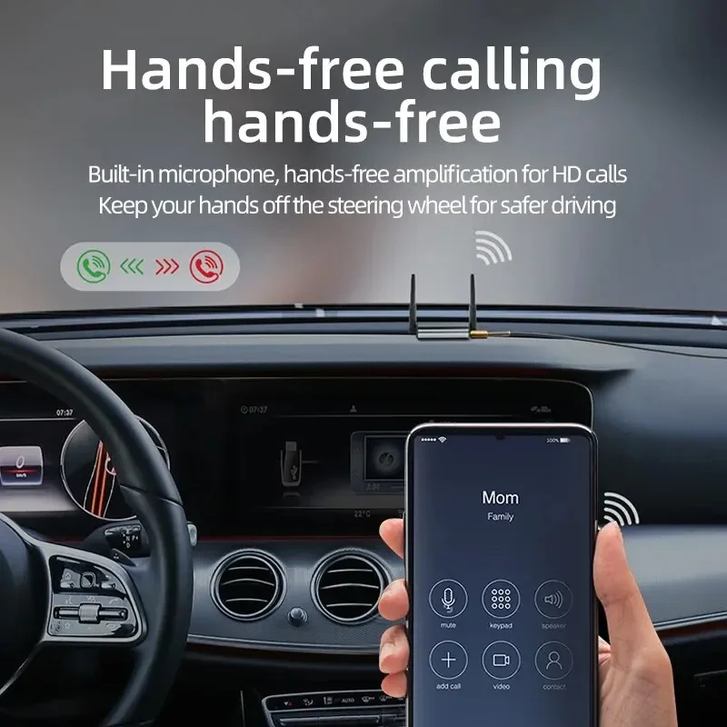 VIKEFON 50M Bluetooth Audio Receiver AptX Hifi HD Stereo Music Wireless Adapter 3.5mm AUX Jack RCA Mic For Car Speaker Amplifier