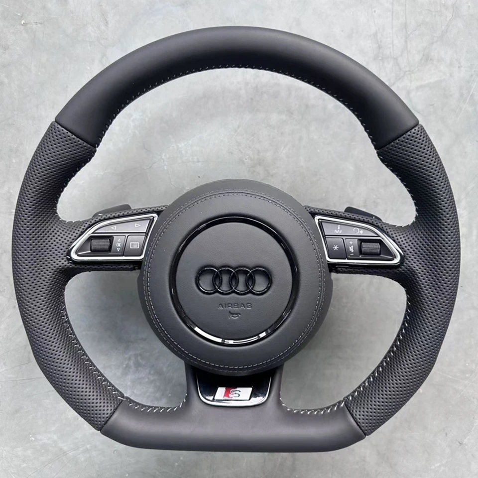 Mikrofaser Leder Auto Lenkrad Abdeckung Für Audi S1 8X S3 8V Sportback S4 B8 Avant S6 C7 S5 8T S7 G8 RS Q3 8U SQ5 8R – Detail 1