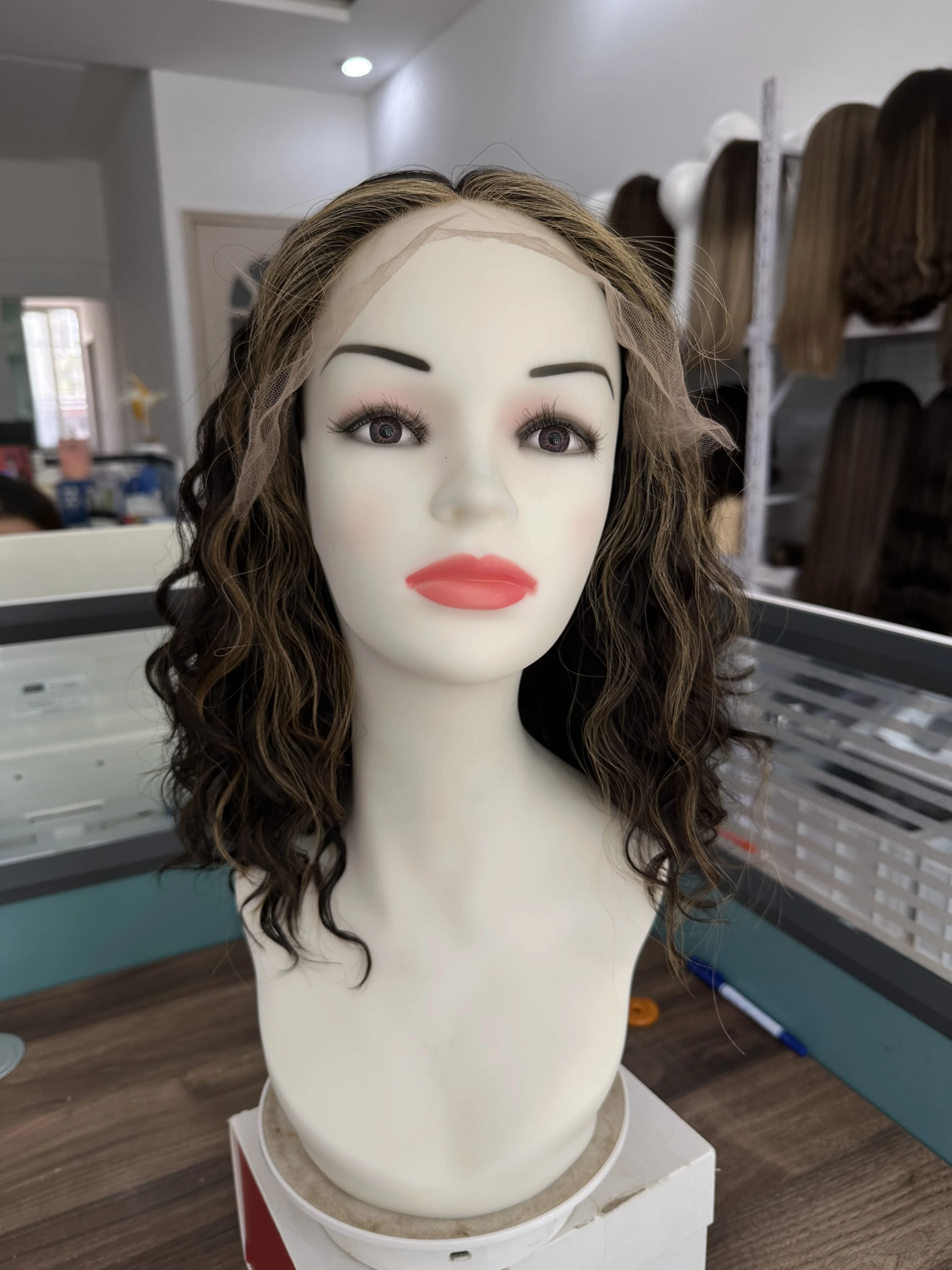 Lace top wig Kosher Wigs European hair brown color TsingTaowigs Human Hair Jewish Wig Lace Top For Women