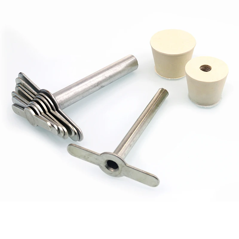 7PCS Rubber Stoppers Manual Punchers Laboratory Rubber Stoppers Drilling Tools Test Tube Sound Metal