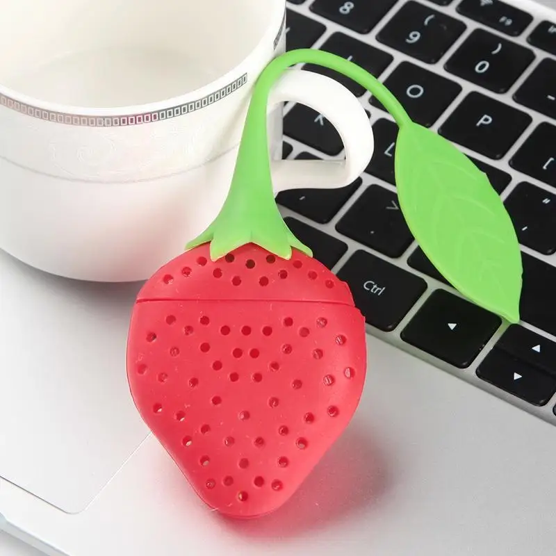 1/3pcs New Silicone Tea Infuser Coffee Filter Strawberry Tea bag Silicone Tea Ball Holder Teapot Gadgets Herbal Spice Filter