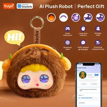 Capibara: robot di peluche Tuya Smart Al |   Regalo perfetto: con occhi interattivi e controllo vocale, perfetto per regalo per bambini/casa intelligente-marrone