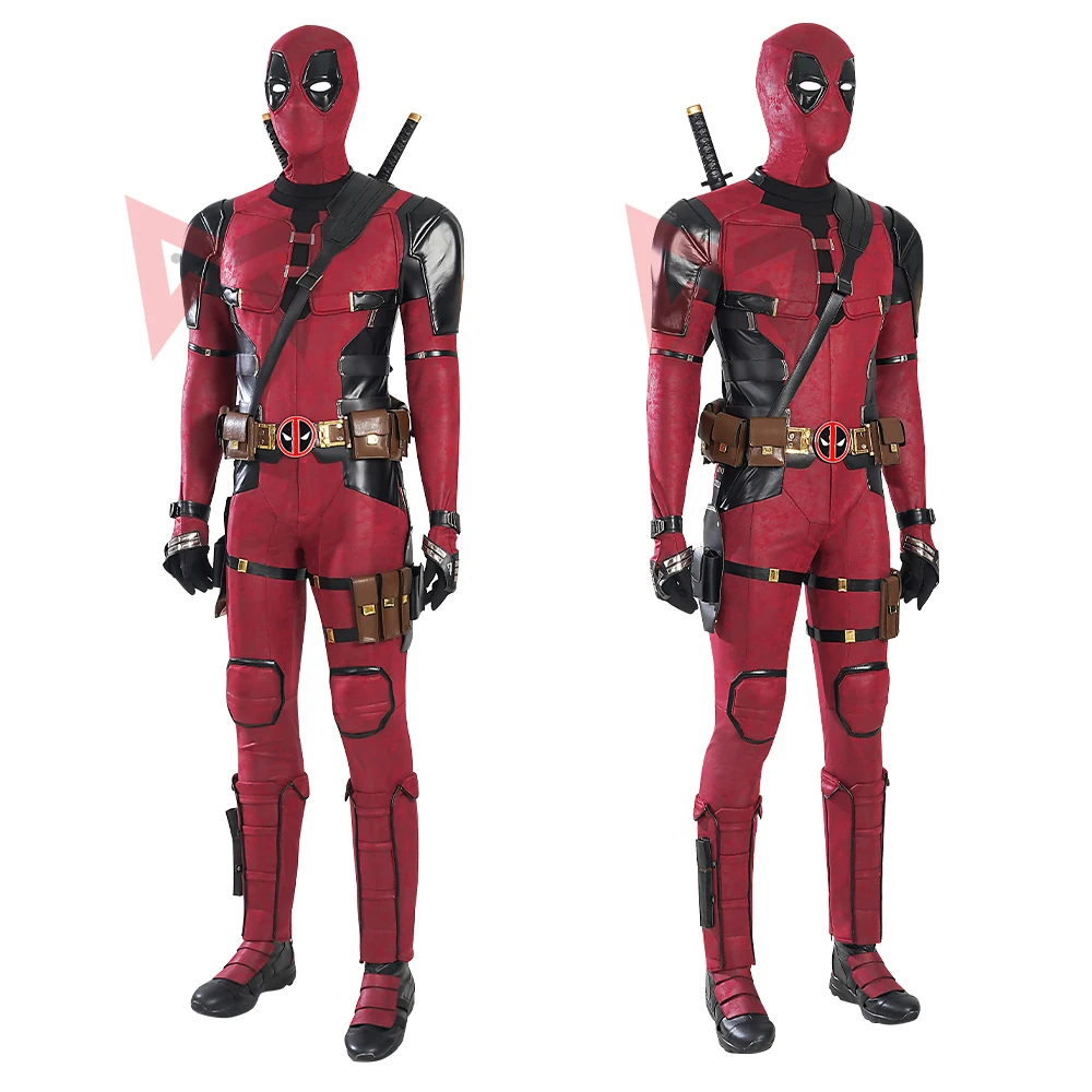 Nuovo Deadpool 3 Cosplay Cosutme Wade Winston Wilson Tuta Cintura Set Film Anti-Eroe Vestito Halloween Su Misura