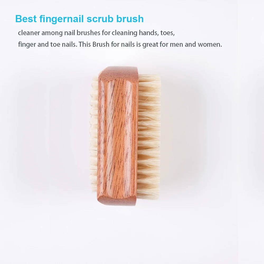 Artsecret Remove Dust Nail Brush for Cleaning Fingernails Non-Slip Wooden Both-sided Bristle Hand Foot Manicure Pedicure Scrubbe 3