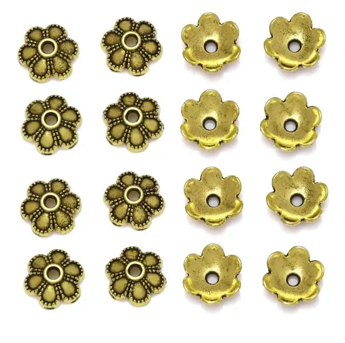 30 Teile/paket Silber Legierung Blütenblatt Perlen Kappen Perlen Spacer Für Schmuck Machen Erkenntnisse 6mm 8mm 10mm – Detail 1