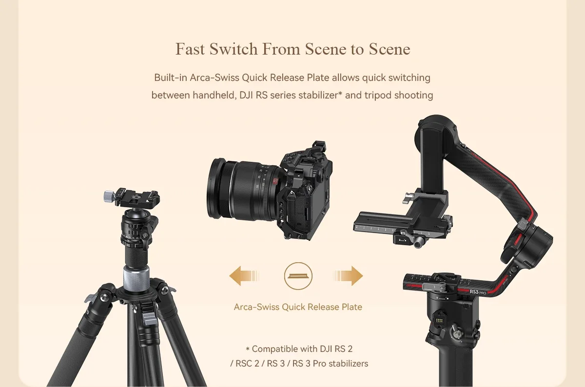 SmallRig Camera Cage for FUJIFILM X-S20 with Arca Swiss Quick-release Plate for