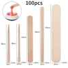 100PCS Disposable Wood Stick Beauty Spatulas Log Hair Removal Wax Coating and Scraping Tool Eyebrow Trimming Wooden Stick 1
