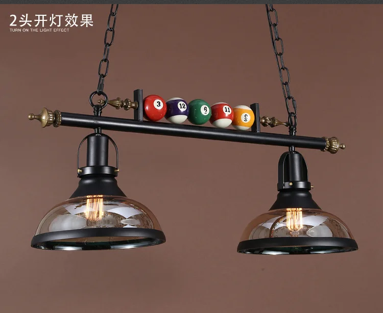 Dinning room hang lamps bar decorative wrought iron nostalgic industrial style American retro billiards chandelier hanging lights for kitchen